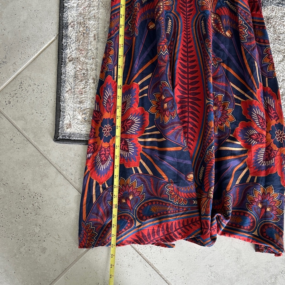 FARM Rio Red and Navy Macaw Paisley Puff-Sleeve Dress - Picture 9 of 9
